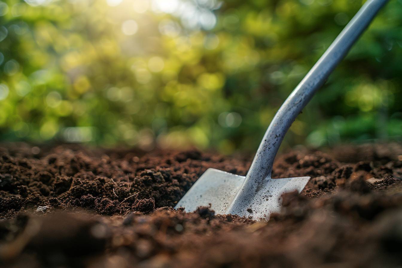 Bêche de jardin pour cultiver la terre facilement  
Outil essentiel pour un jardinage efficace et pratique