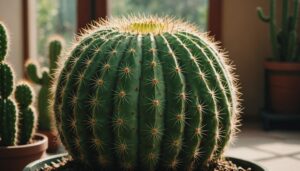 Cactus desséché avec feuilles flétries et jaunies