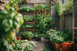 petit potager dans un espace limité avec légumes variés