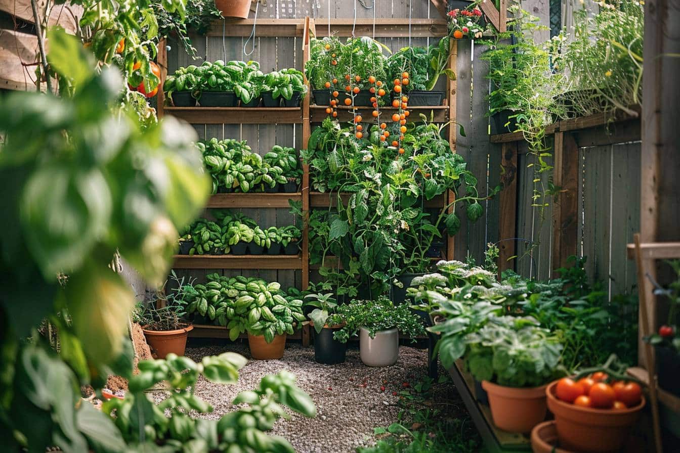 petit potager dans un espace limité avec légumes variés