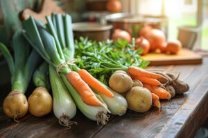 Potage de légumes frais du jardin dans un bol