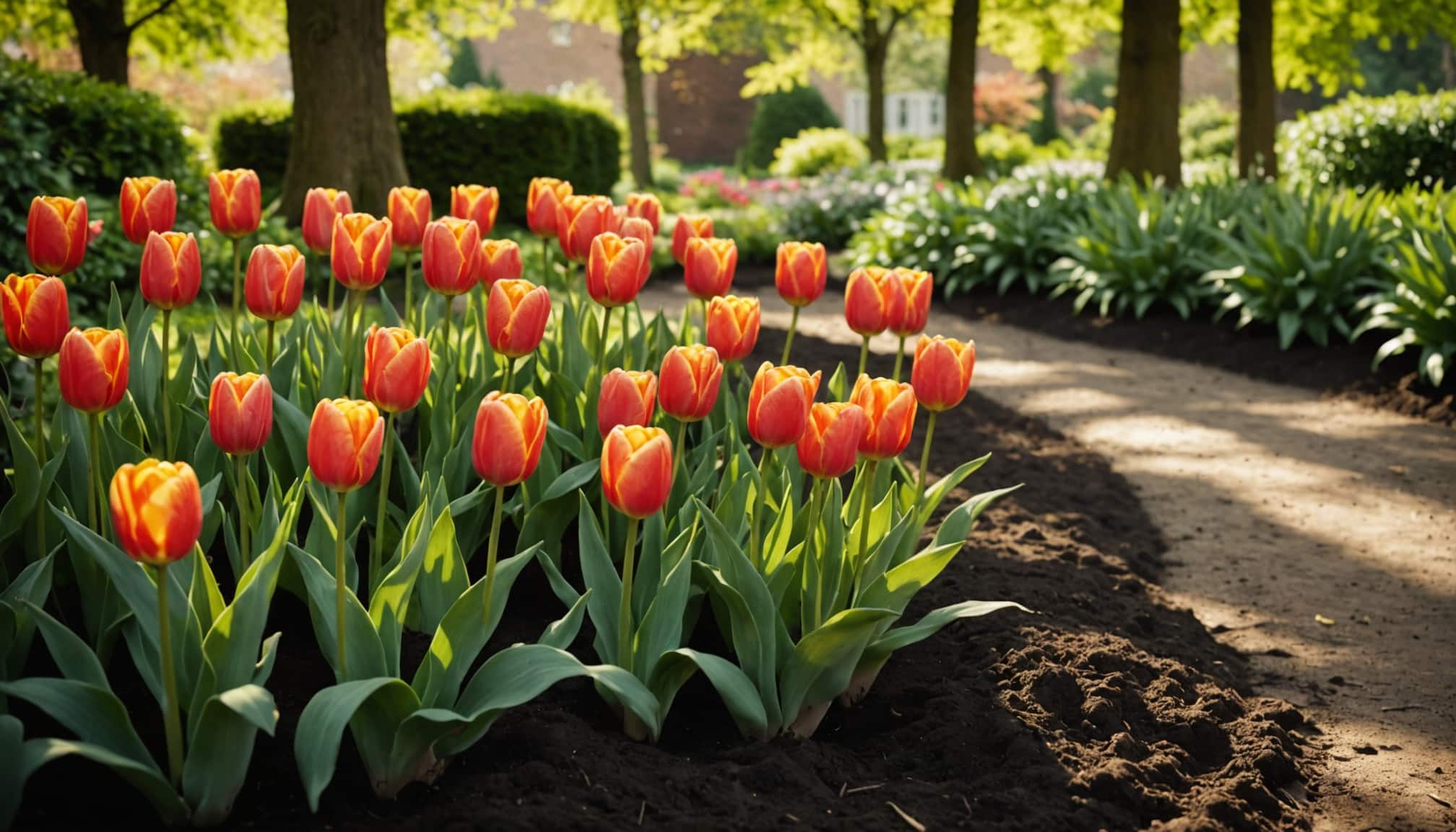 Bulbes de tulipes prêts à être plantés au jardin