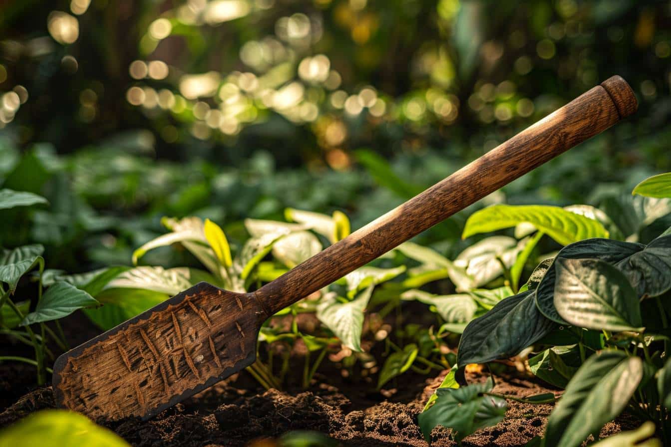 Houe de jardin prête à préparer le sol pour planter  
Outil de jardinage pour des sols prêts à être cultivés