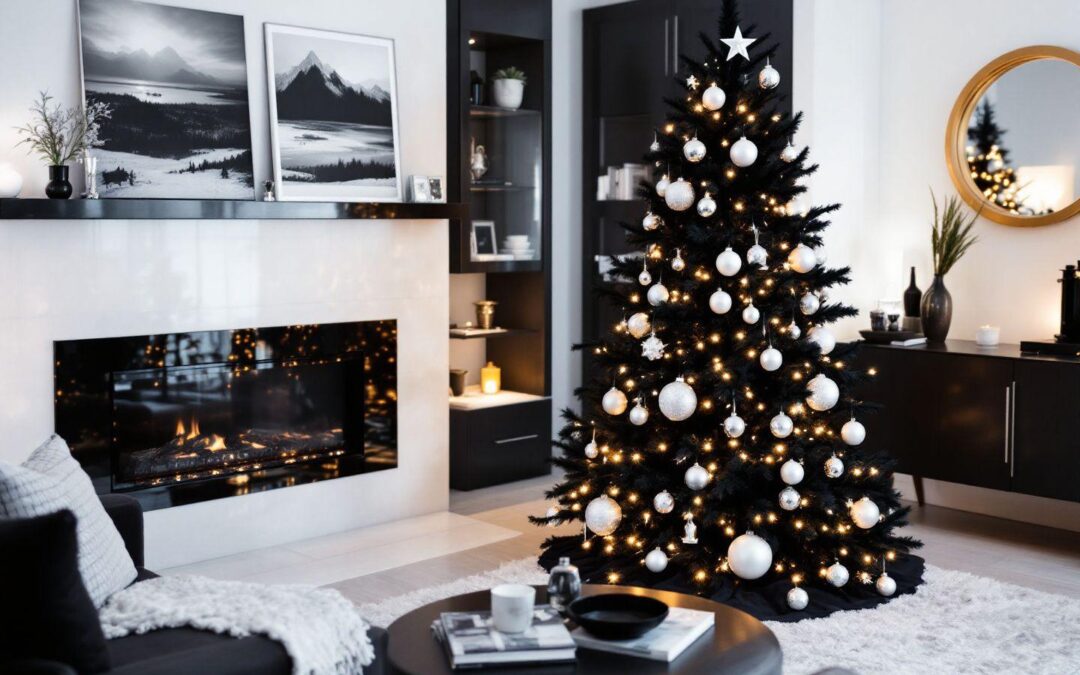 Sapin de Noël noir : la touche chic et moderne pour votre décoration